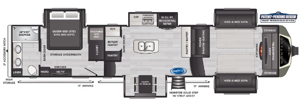 2023 KEYSTONE MONTANA 3763BP, , floor-plans-day image number 0